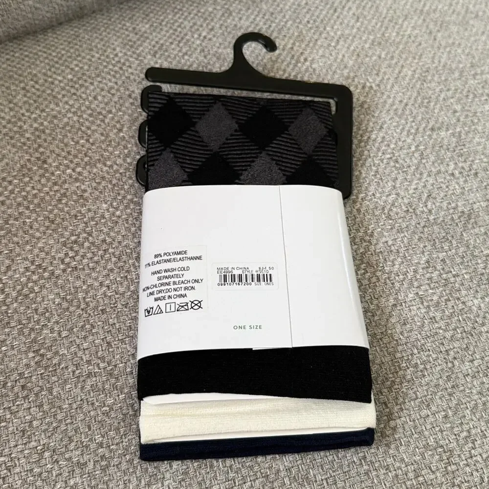 J. Crew Sheer buffalo plaid socks three-pack